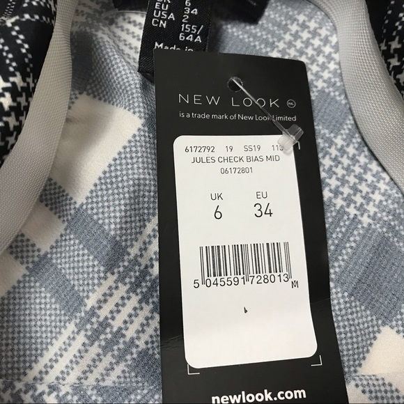 New Look Jules Check Bias Midi Skirt Size 2 Check - Picture 3 of 4